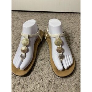 Vionic Lizbeth T-Strap Thong Sandals Womens Sz 6 Medallion Orthotic Vacation
